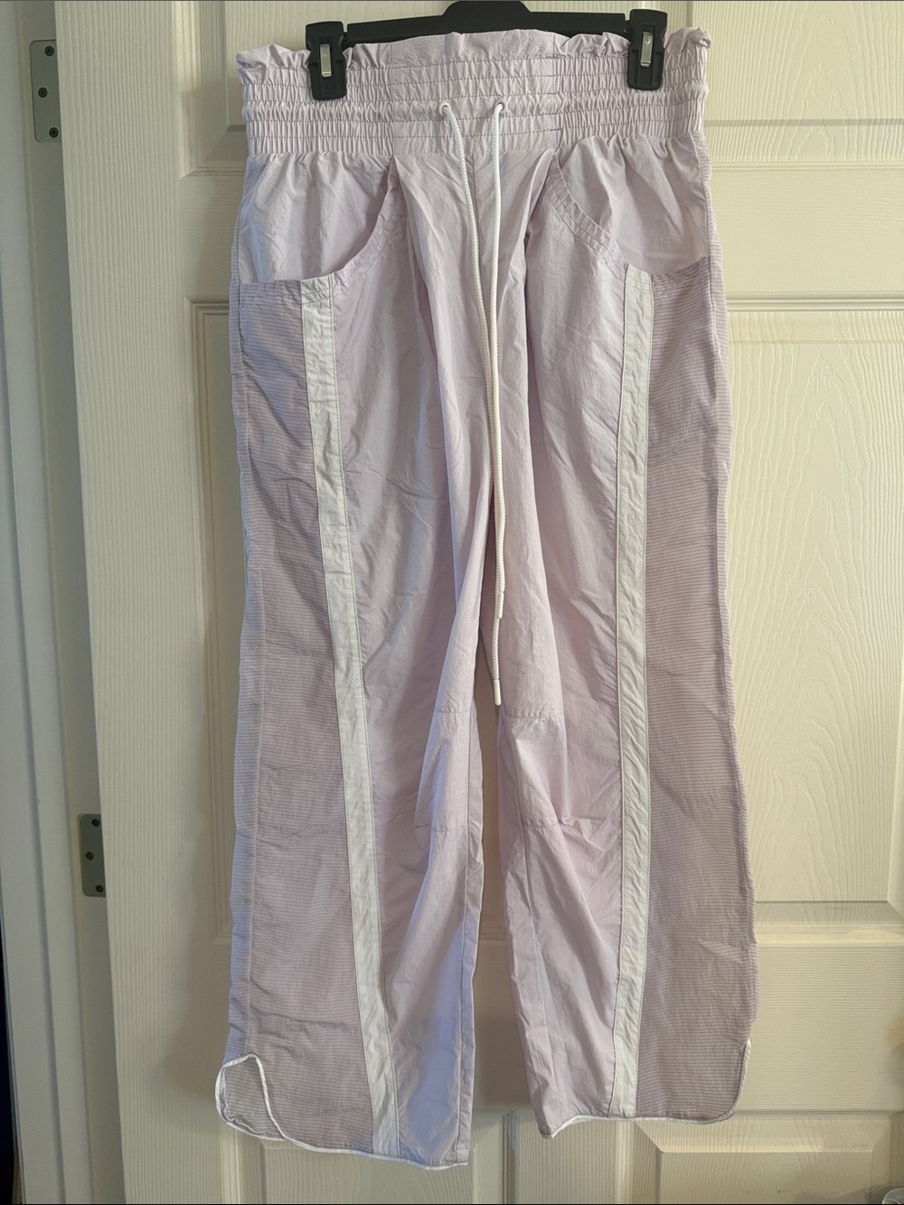 FP Movement by Free People Lavender Track Pants with White Stripes